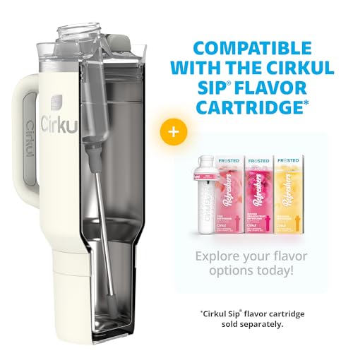 Cirkul 40oz. Carbon Stainless Steel Tumbler with Handle, All-Day StrawSip™, Double-Wall Insulated
