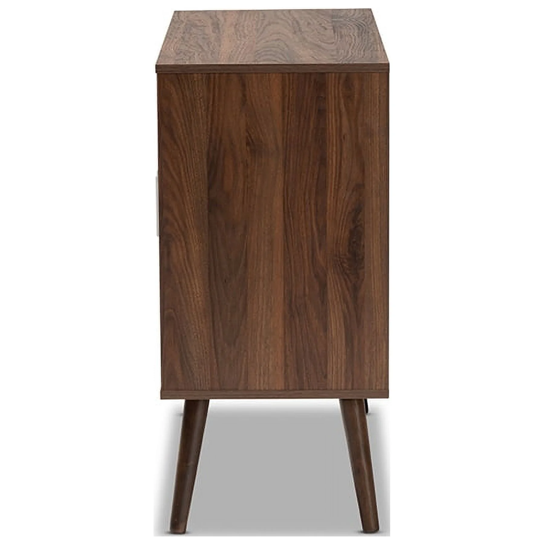 Leena Mid-Century Modern Two-Tone White and Walnut Brown Finished Wood 3-Drawer Sideboard Buffet