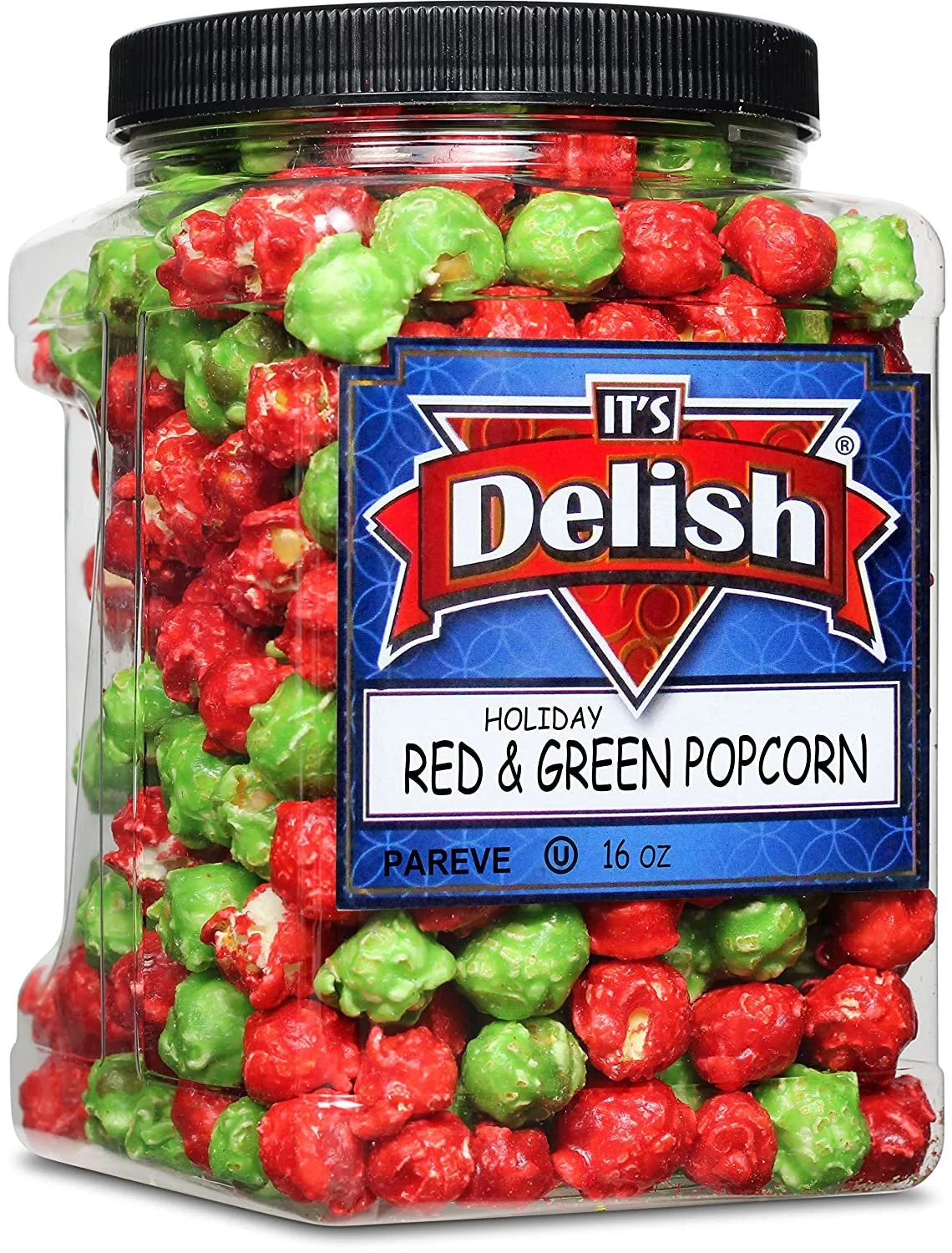 Holiday Red & Green Popcorn by It's Delish, 16 Oz Jumbo Container