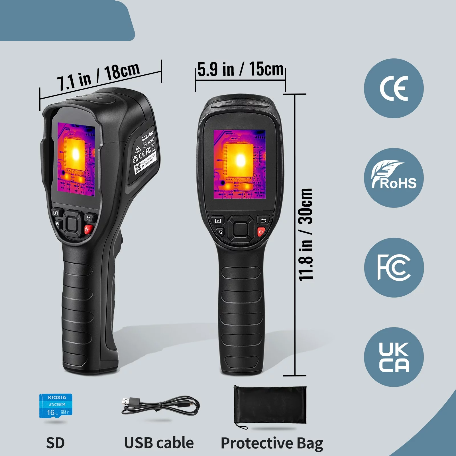 BENTISM Infrared Thermal Imager Thermal Camera 16G IR Resolution 240x180 LCD