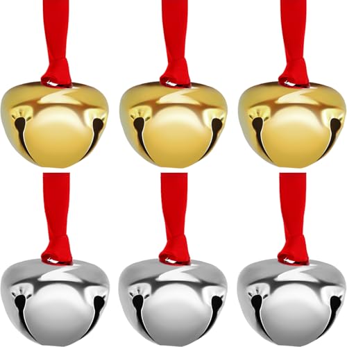 Syhood 300 Pieces Christmas Believe Bell Ornaments Gifts Bulk Polar Santa Sleigh Bells 1.5'' Christmas Tree Decorations Xms Party Gifts Favors Stocking Stuffers (Silver)