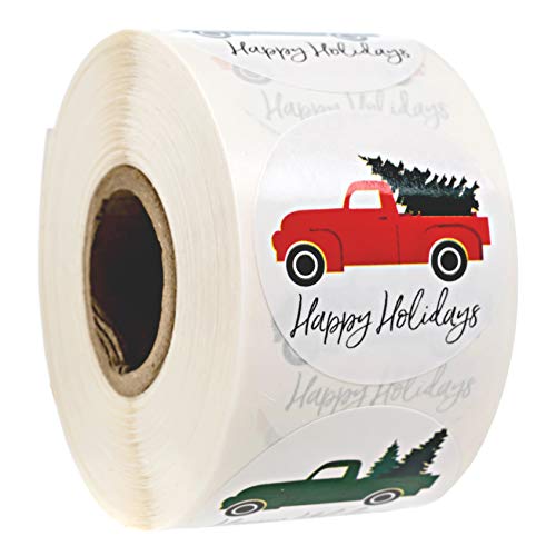 Jolly Santa Stickers / 500 Happy Saint Nick Christmas Label Roll / 1.5
