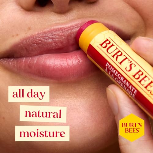 Burt's Bees Christmas Gifts, 4 Lip Balms Stocking Stuffers Products, Beeswax Bounty Fruit Mix - Watermelon, Pomegranate, Dragonfruit Lemon & Sweet Peach (4-Pack)