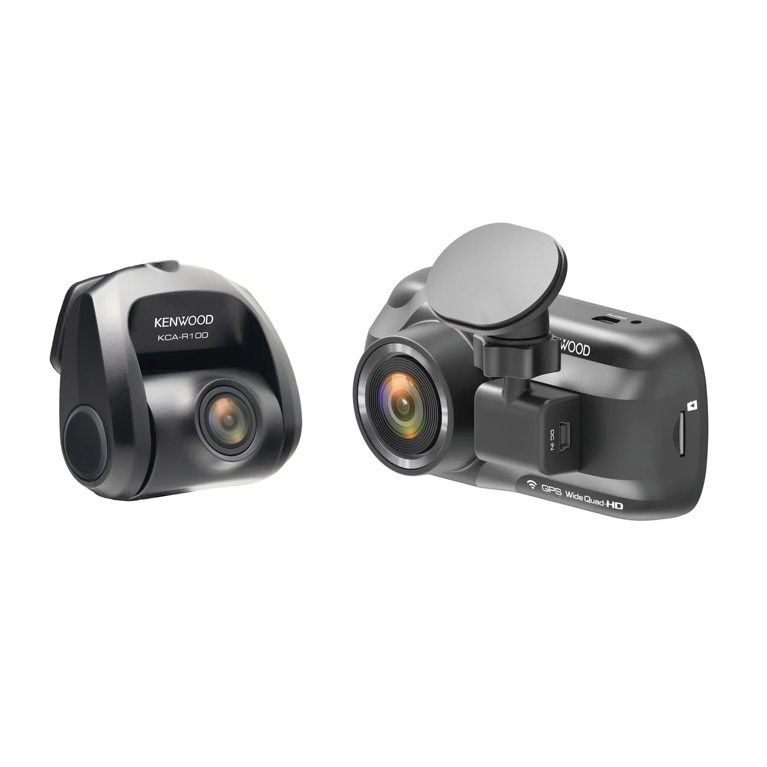 KENWOOD DRV-A501WDP Dual-Camera Wide-Quad HD Drive Recorder with 3-Inch LCD, Wi-Fi, and GPS