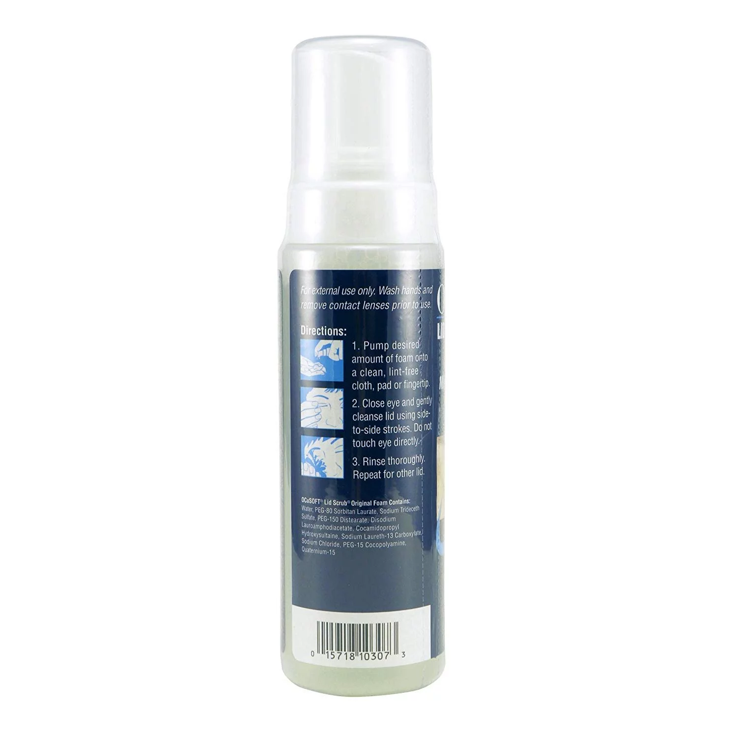 Ocusoft Lid Scrub Foaming Eyelid Cleanser pre-lathered foam, 7.25 oz