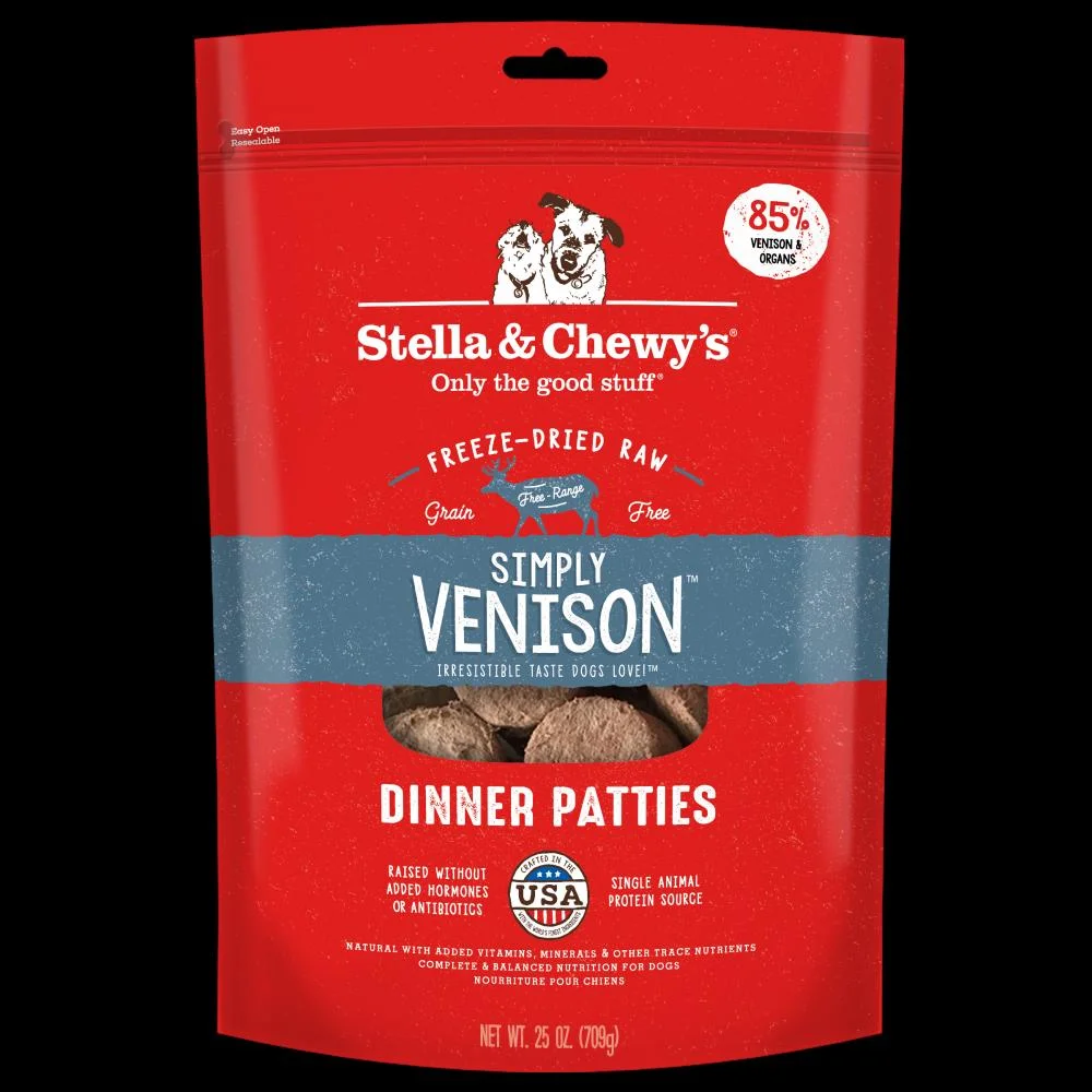 Stella and Chewy's Simply Venison Freeze-Dried Raw Patties Dog Food 14 oz