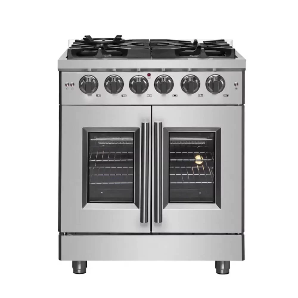 Forno FFSGS643930 4.32 Cu. Ft. Stainless Steel Freestanding French Door Gas Range
