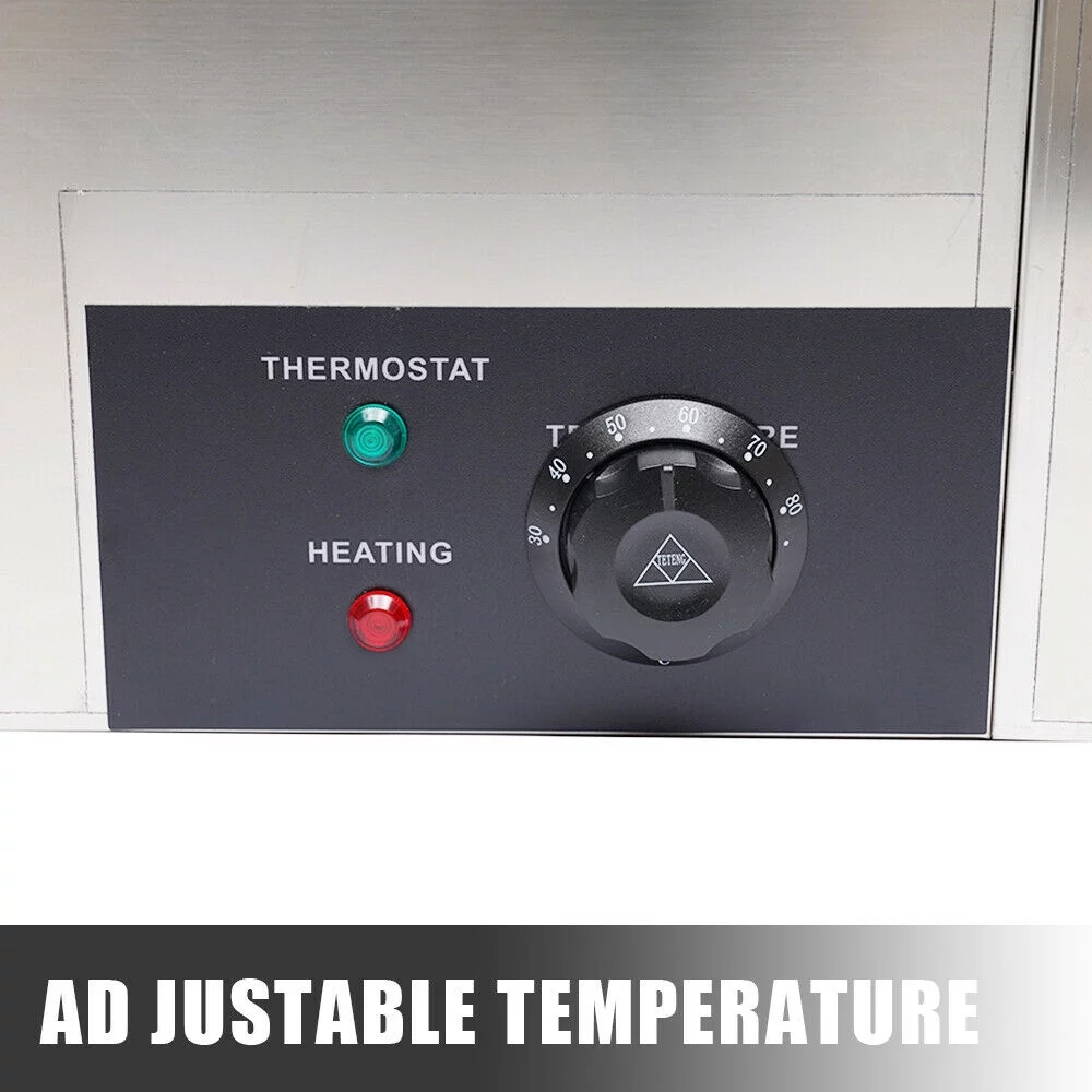 Miumaeov Commercial Electric Food Warmer Steam Table Buffet Countertop 3-Pan Station 850W