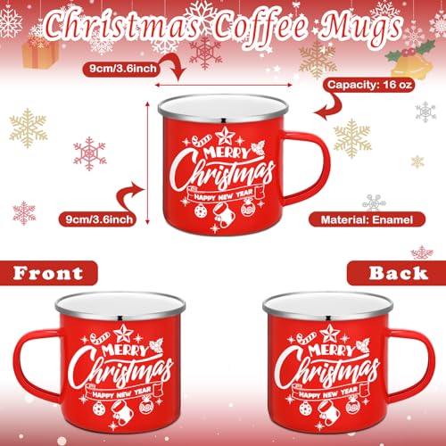 12 Pcs Christmas Coffee Mug Bulk Winter Holiday Enamel Mugs with Quotes 12 oz Seasonal Merry Christmas Hot Cocoa Mugs White Red Cups Funny Novelty Coffee Mugs for Xmas Coffee Tea Women Coworkers Gift