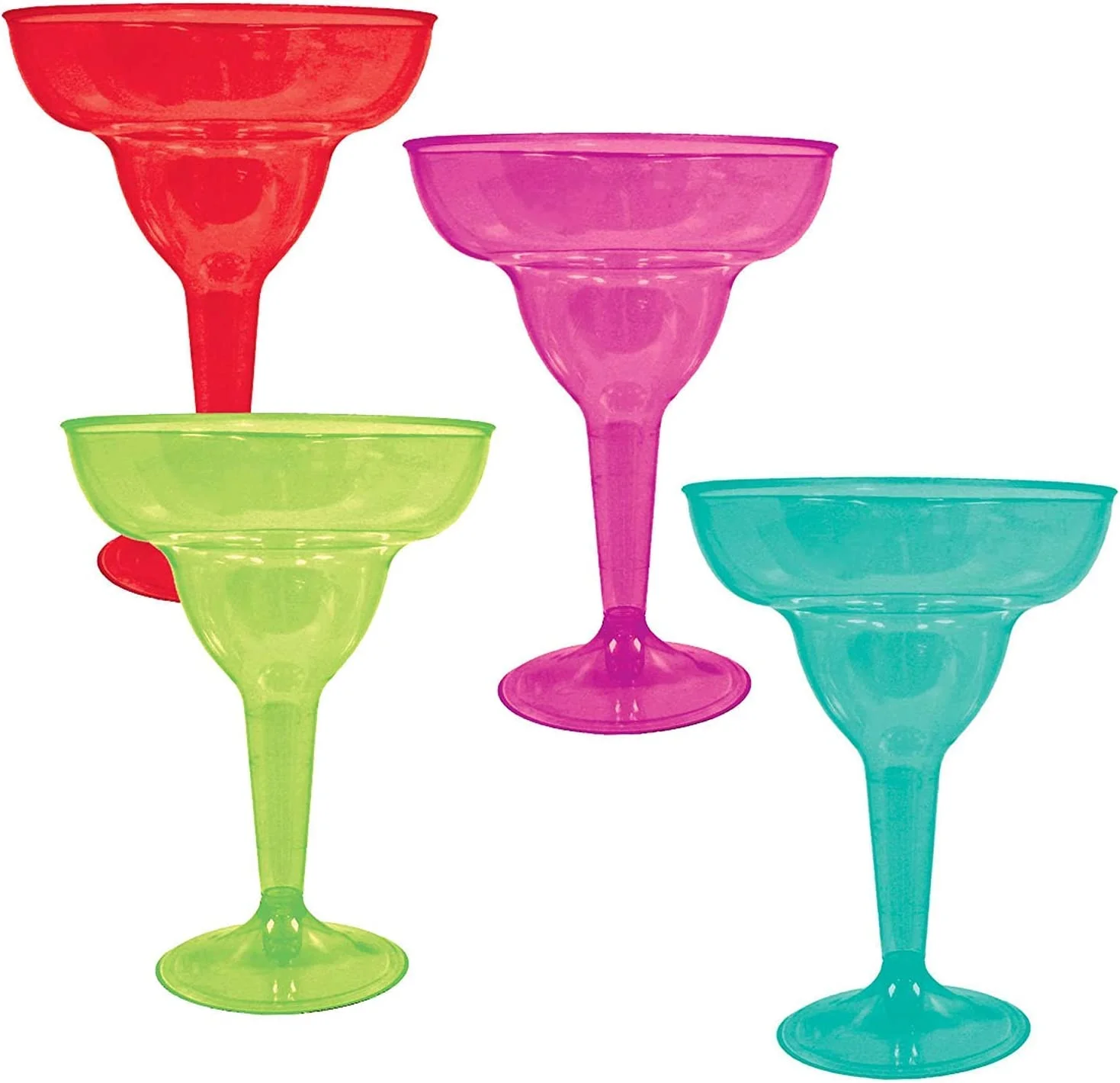 Colorful & Stylish Fiesta Margarita Glasses - 11 Oz. (Set Of 20) - Stylish Drinkware For Parties & Events
