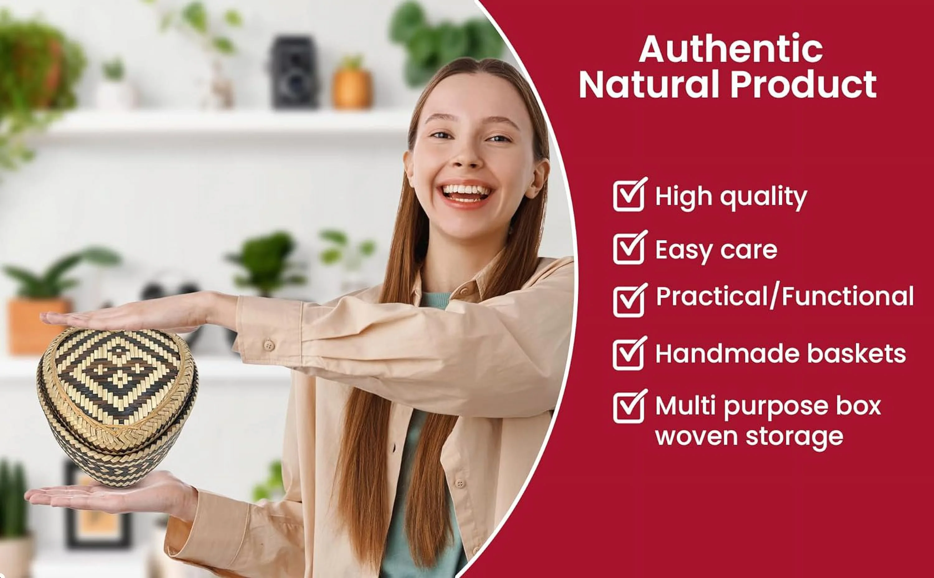 Thai Kra-Tip Sticky Rice Heart Shape (Extra Small) Bamboo Basket For Christmas Gift Handmade Steamers Cookware - Restaurant Or Collectible Item For Home Decoration (5 Inch)