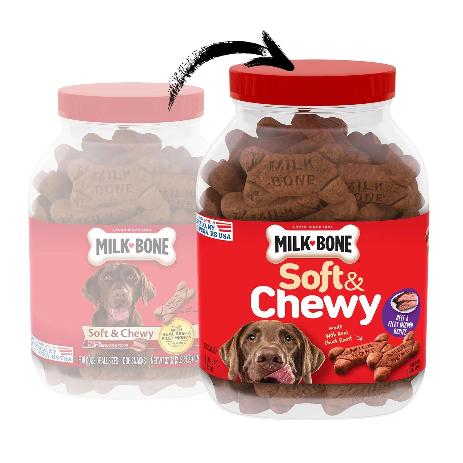 2 Pack | Milk-Bone Soft & Chewy Beef & Filet Mignon Recipe Dog Snacks (37 oz.)
