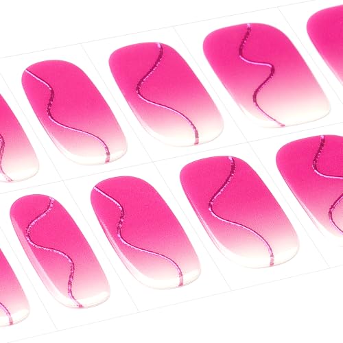 DANNI & TONI Semi Cured Gel Nail Strips Christmas Santa Claus Snowflakes Cat Eye Gel Nail Wraps 28 Stickers | Mistletoe Meow