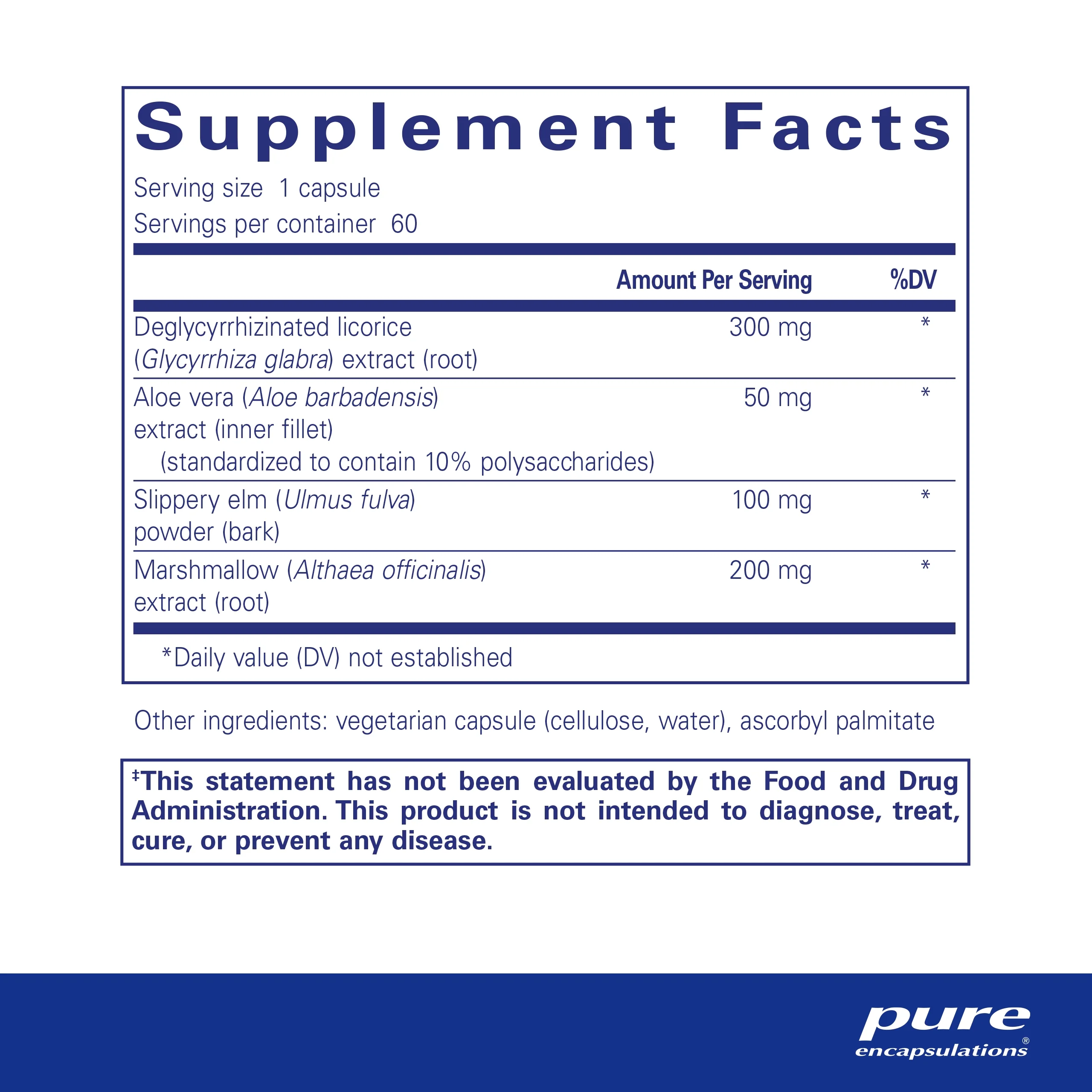 Pure Encapsulations DGL Plus | Deglycyrrhizinated Licorice Supplement to Support Gastrointestinal Health* | 60 Capsules