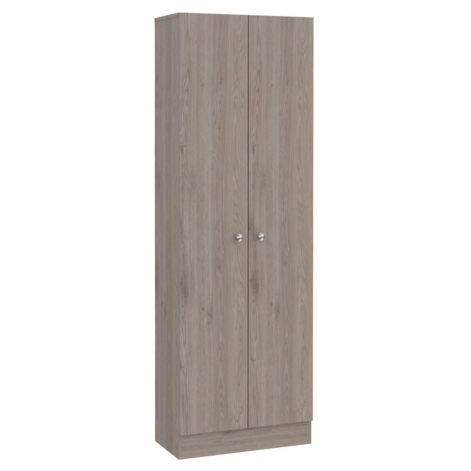 Home Square 2 Piece Wood Multi Storage Two-Door Pantry Cabinet Set in Light Gray