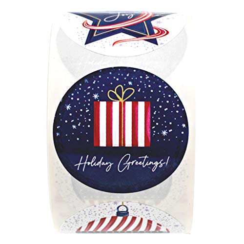 Jolly Santa Stickers / 500 Happy Saint Nick Christmas Label Roll / 1.5