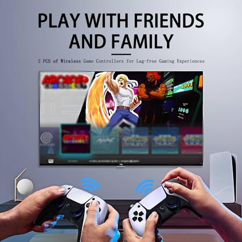 Wireless Retro Game Console Nostalgia Plug and Play Video Game Console 4k,40000+ Video Games 128GB Built in 40+Emulators Console,2.4G Wireless Controllers