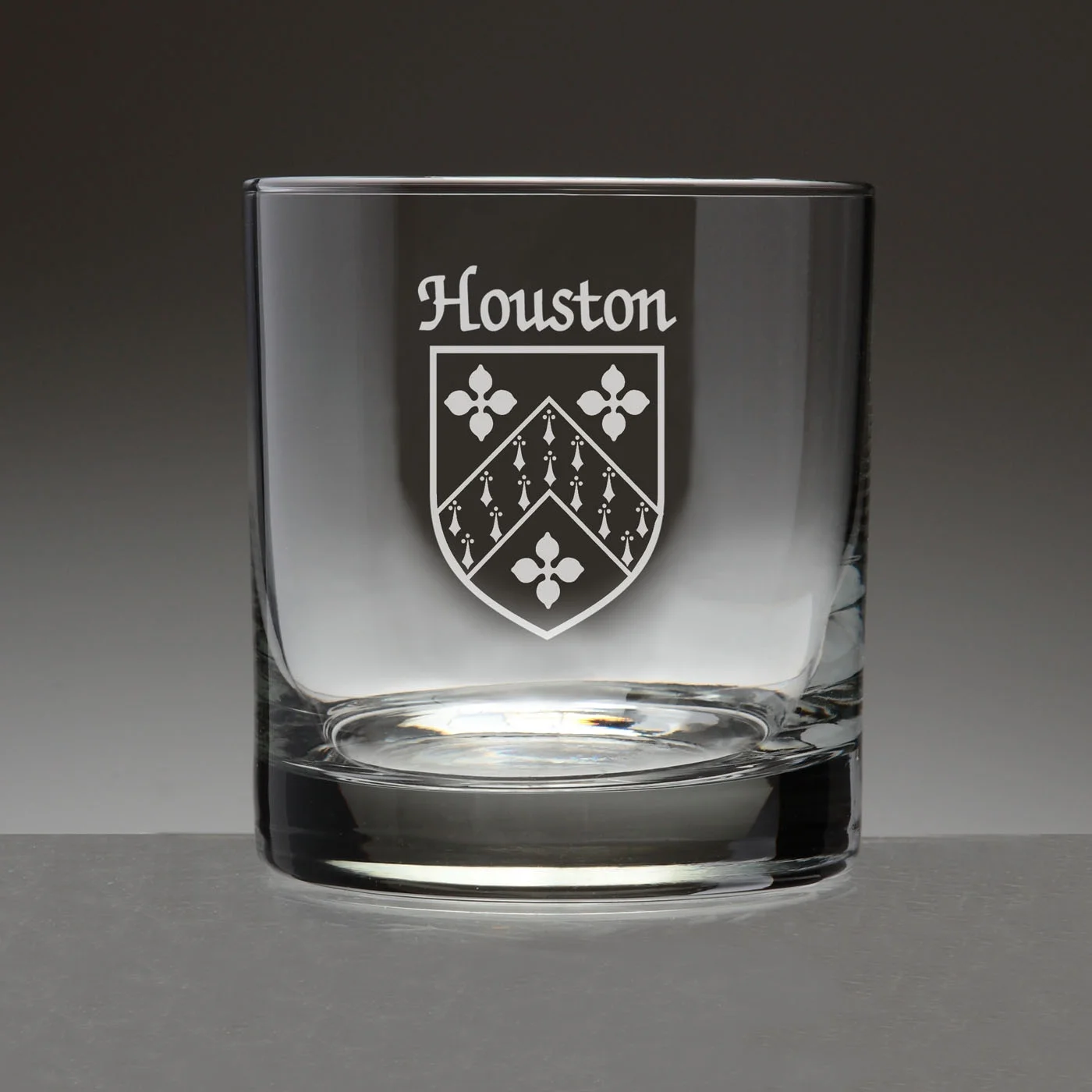 Houston Irish Coat of Arms Tumbler Glasses - Set of 4 (Sand Etched)