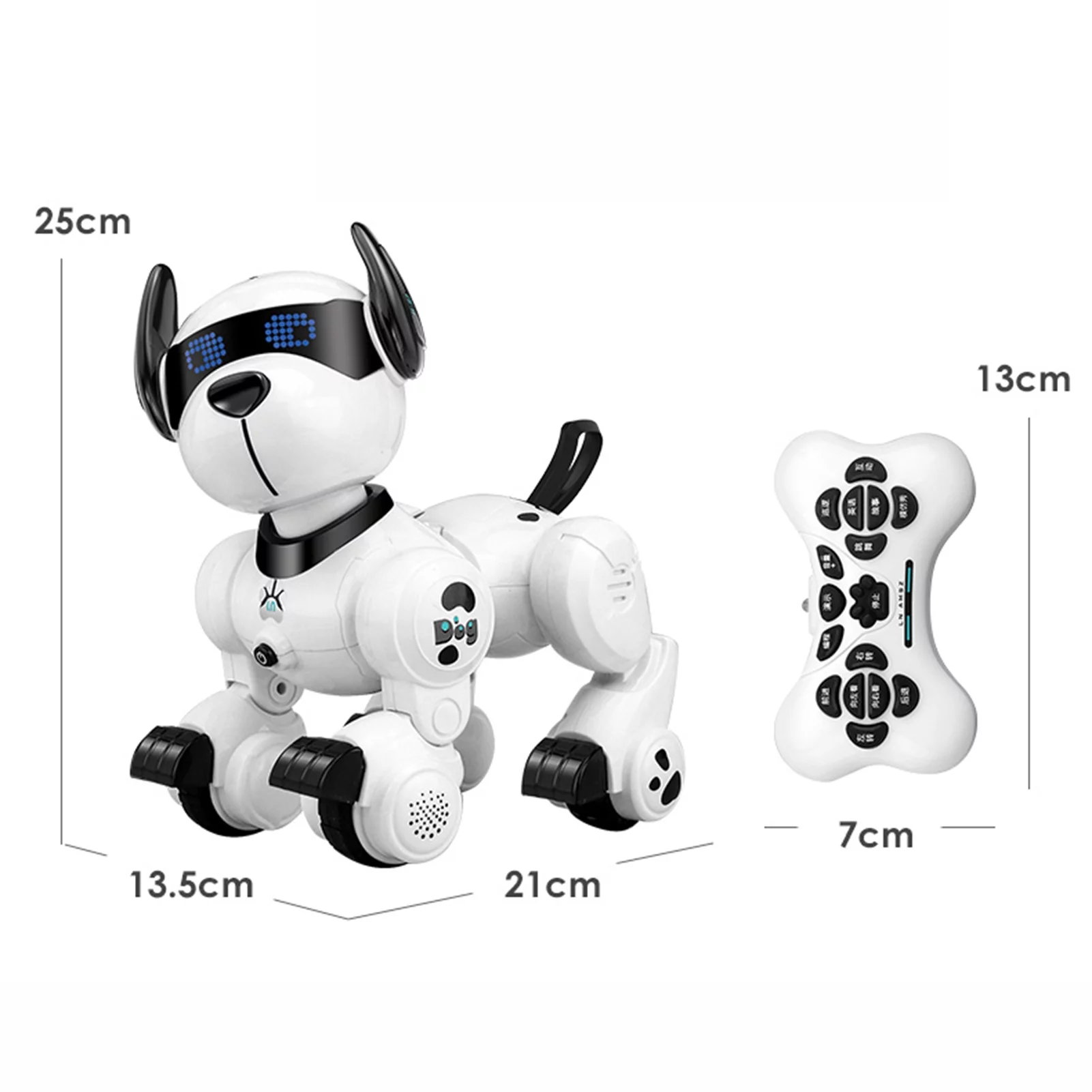 Walmeck Remote Control Programming Smart Dog Robotic Patrol Dog Programmable Remote Control Dog Intelligent Patrol Dog Toy with Function Songs Demonstration Programming Rotating Head