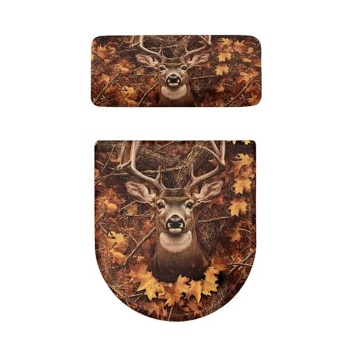 Christmas Bow Bell Toilet Tank Lid Cover and Toilet Seat Lid Cover 2 Pcs Set Toilets Covers with Elastic Cloth Fits Most Toilets Tanks & Lids