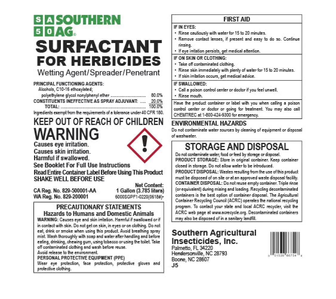 Surfactant for Herbicides - Improves Herbicide Performance - 1 Gallon by Southern Ag
