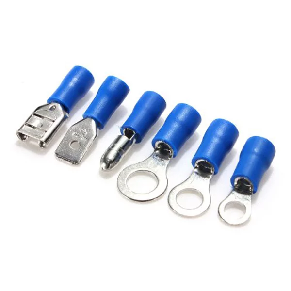 360pcs Insulated Crimp Terminals Electrical Wiring Wire Connectors Butt Spade Ring Fork Assorted Kit (Red & Blue)