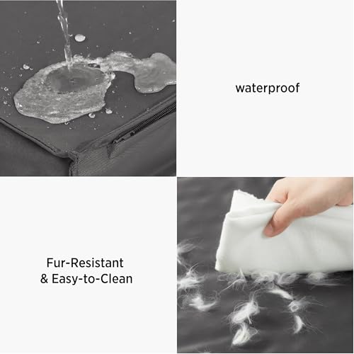 Lesure Outdoor Waterproof Dog Beds Large Sized Dog, Orthopedic Egg Crate Foam Pet Bed with Oxford Fabric Surface and Removable Washable Cover, Pet Mat 36''x27'', Green