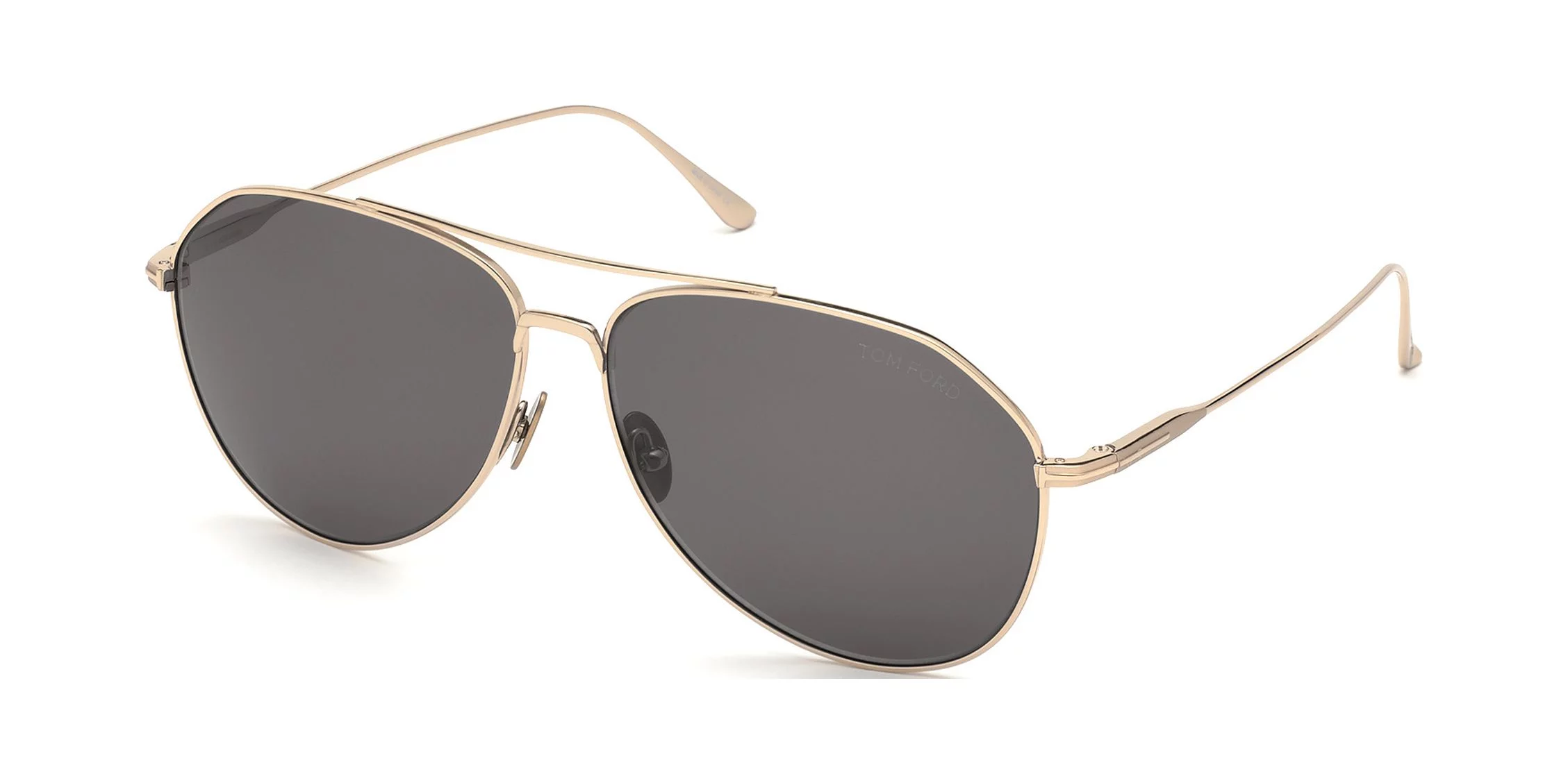 Tom Ford Cyrus FT0747 28A Shiny Rose Gold Titanium Grey 62 mm Men's Sunglasses