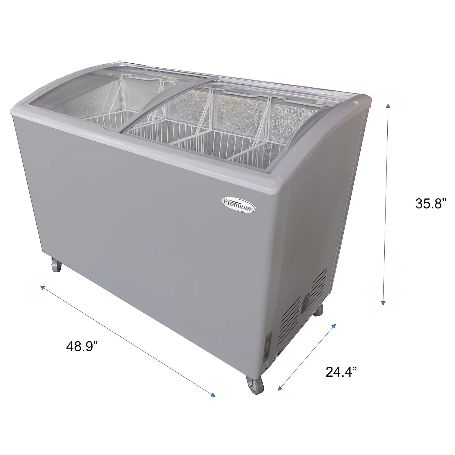 Premium Levella 9.5 cu. ft. Curved Glass Top Chest Freezer White (PFR1090G) PFR950G