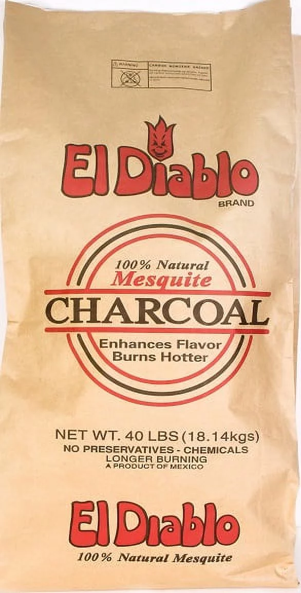 40# Bag Of El Diablo Mesquite Charcoal