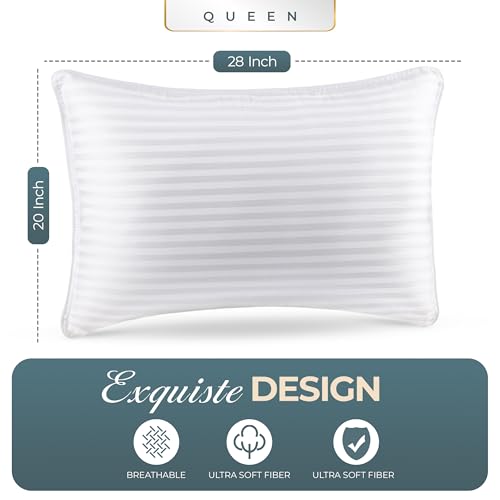 Utopia Bedding Bed Pillows for Sleeping King Size (White), Set of 2, Cooling Hotel Quality, for Back, Stomach or Side Sleepers