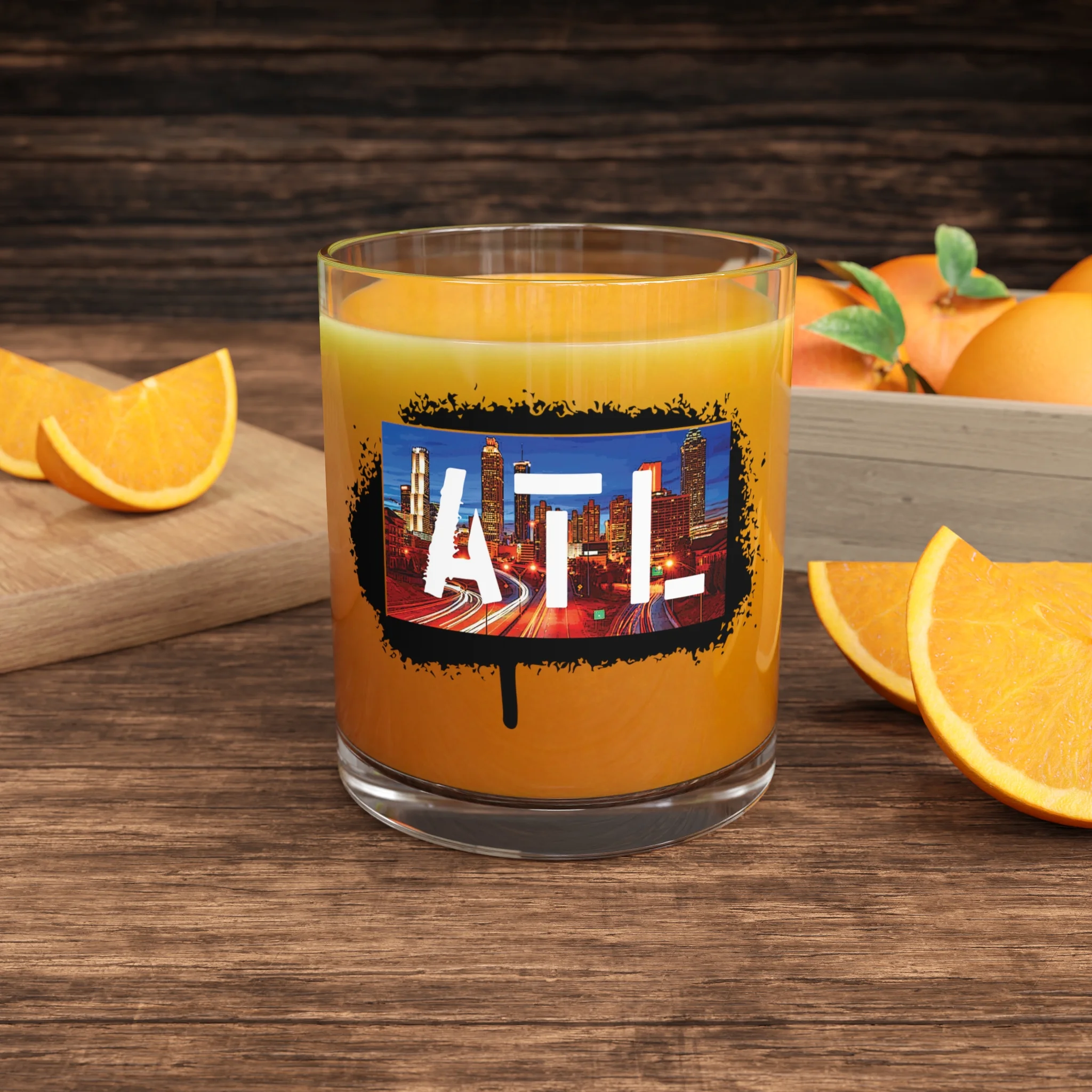 Atlanta, ATL  Bar Glass, bar glass, glass, art print, kitchen, custom glass