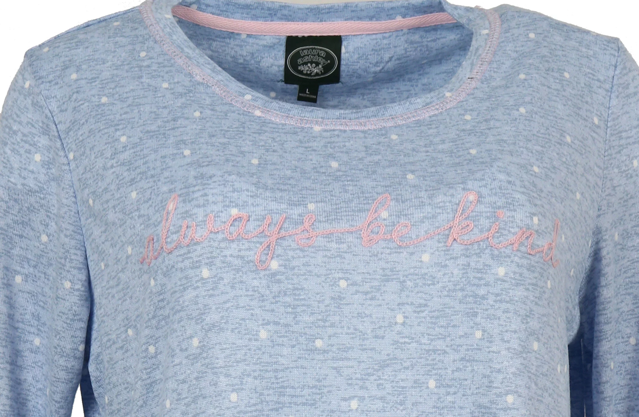 Laura Ashley Women's Long Sleeve Night Gown Sleep Dress - Always Be Kind - X-Large