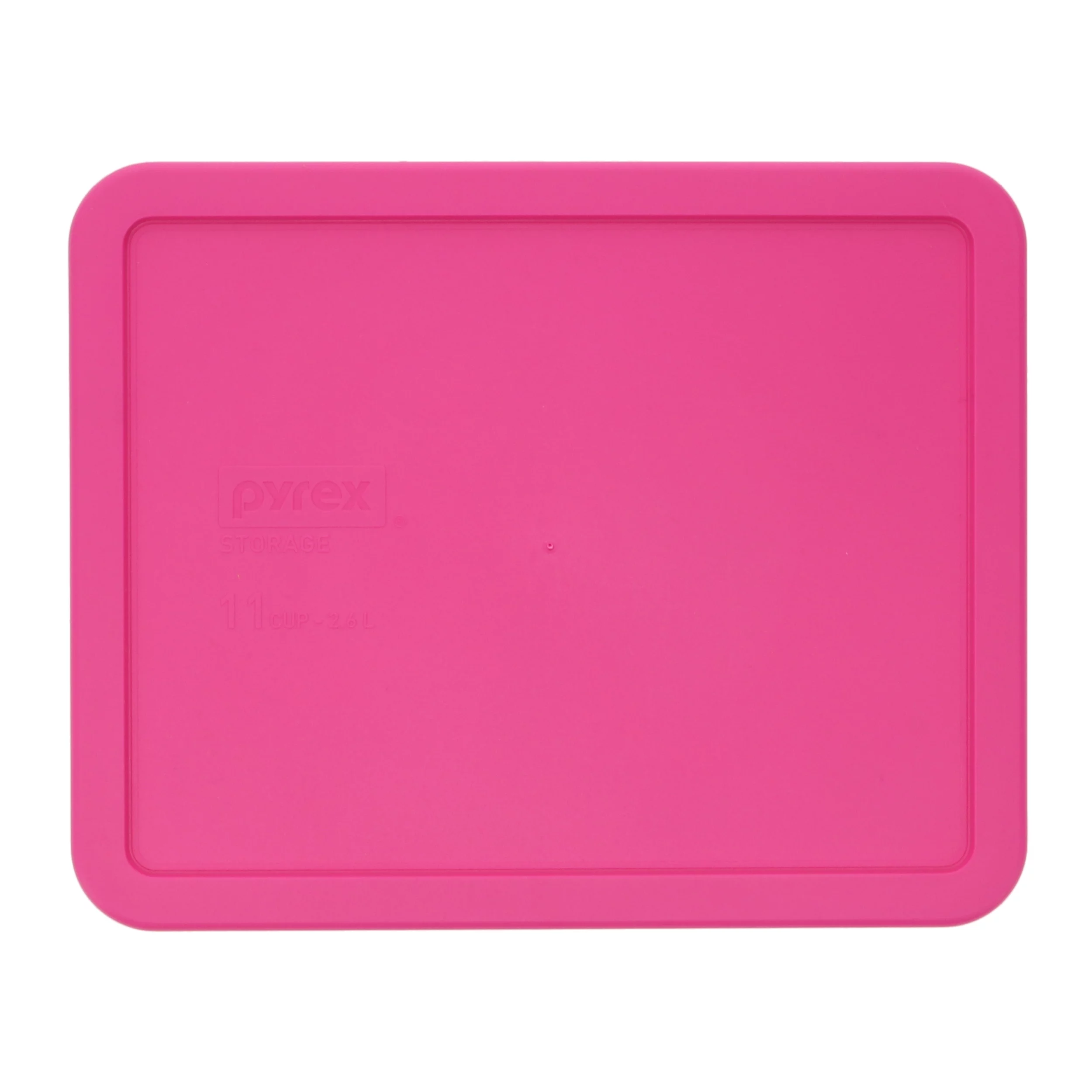 Pyrex 7212 11-Cup Rectangle Glass Food Storage Dish with 7212-PC Berry Pink Plastic Lid (2-Pack)