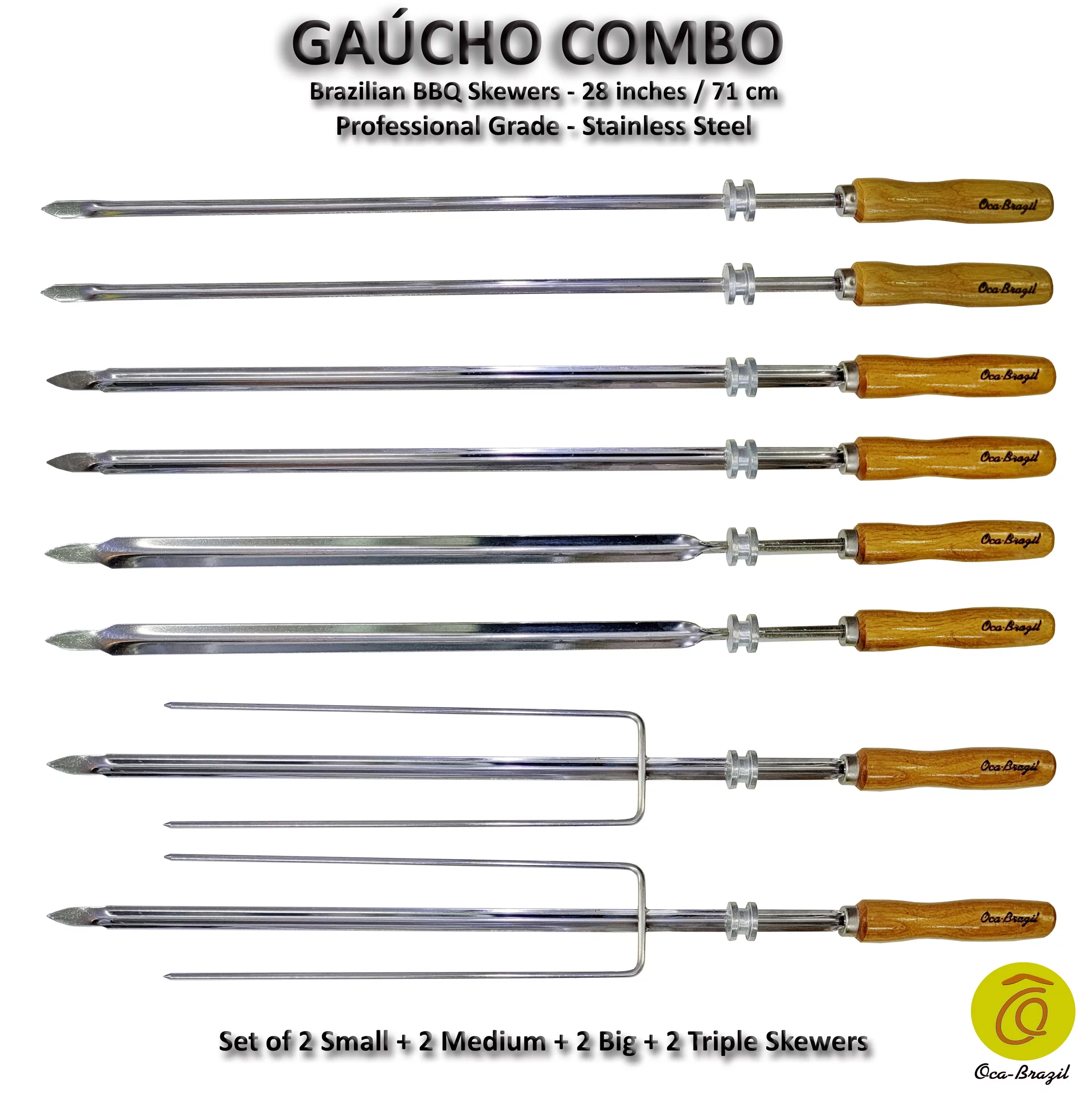 Gaucho Combo - Set of 8 - Brazilian Skewers for BBQ 28