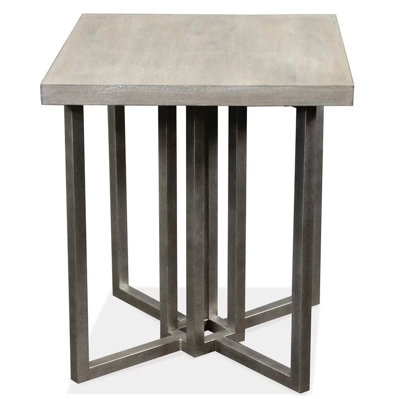 Riverside Furniture Adelyn Modern Wood Side Table in Crema Gray