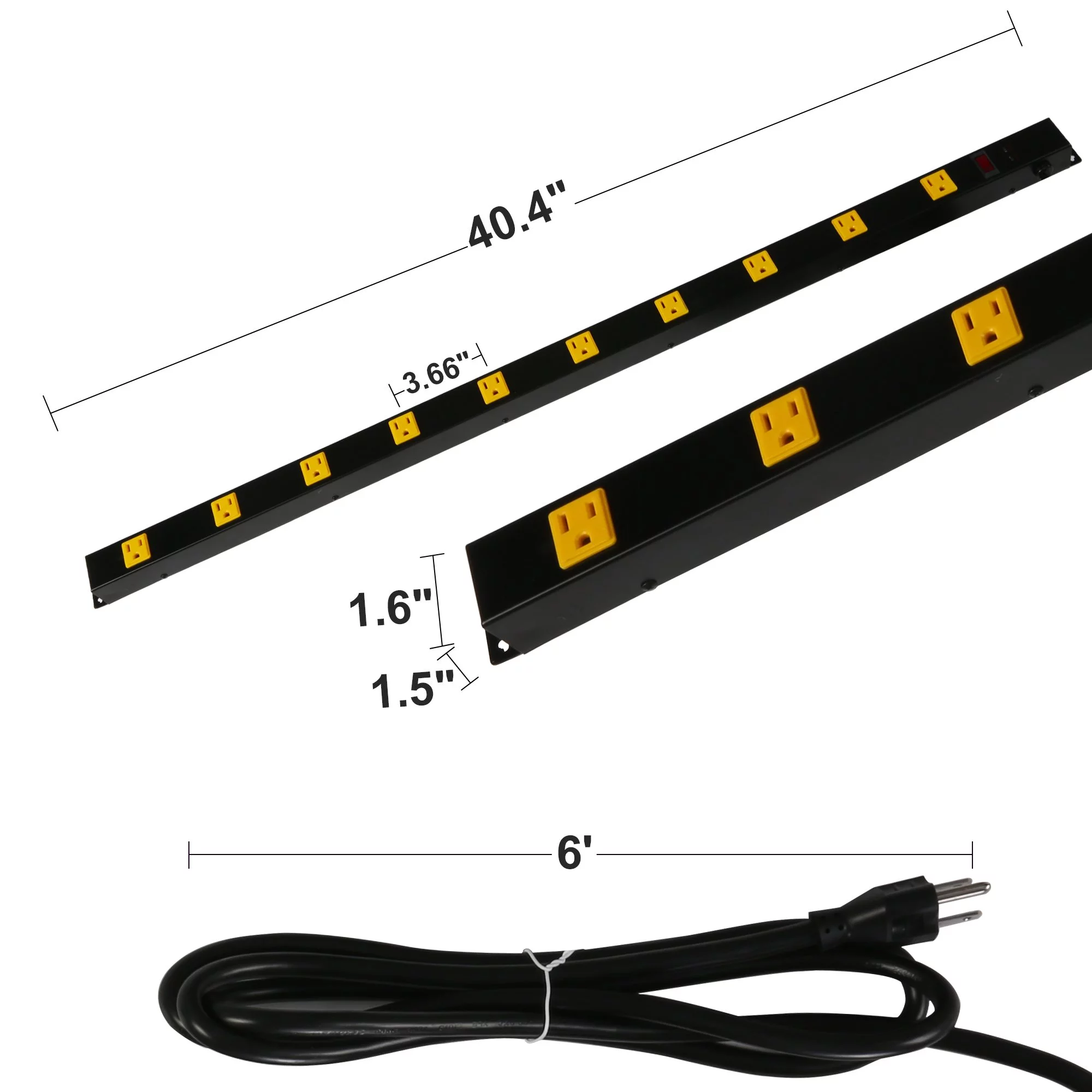 KARMAS PRODUCT Surge Protector Power Strip with Outlets and USB Charging Ports 6-Foot Cord for Home, Office -Black (1, 10outlets)