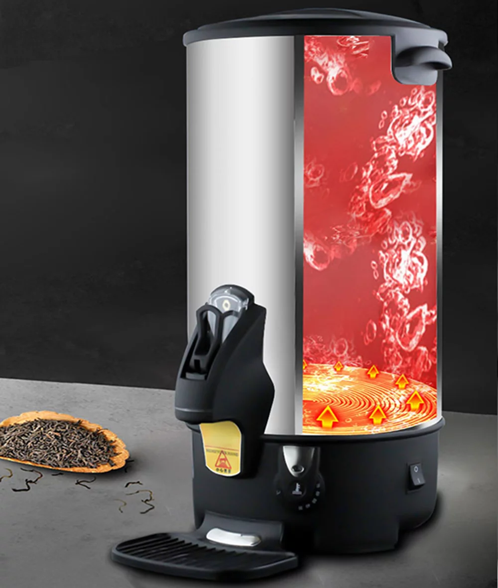 TECHTONGDA Hot Water Dispenser Commercial Home Stainless Steel Kettle Silver 6L