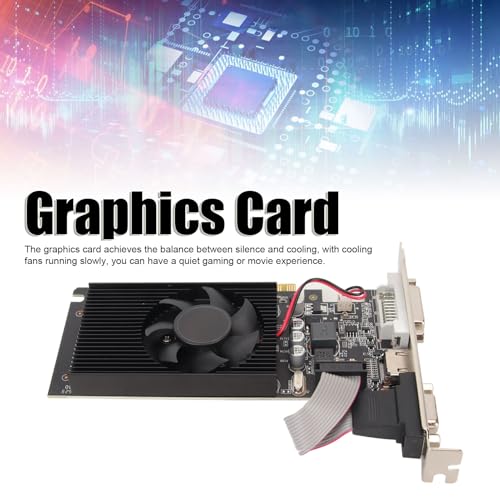 GT610 2GB Graphics Card, 610 2G DDR3 64bit, Desktop Graphics Card for Business Office, PCI E 1.1 x 16, DVI, VGA, HDMIs, PC Video Card, Single Fan
