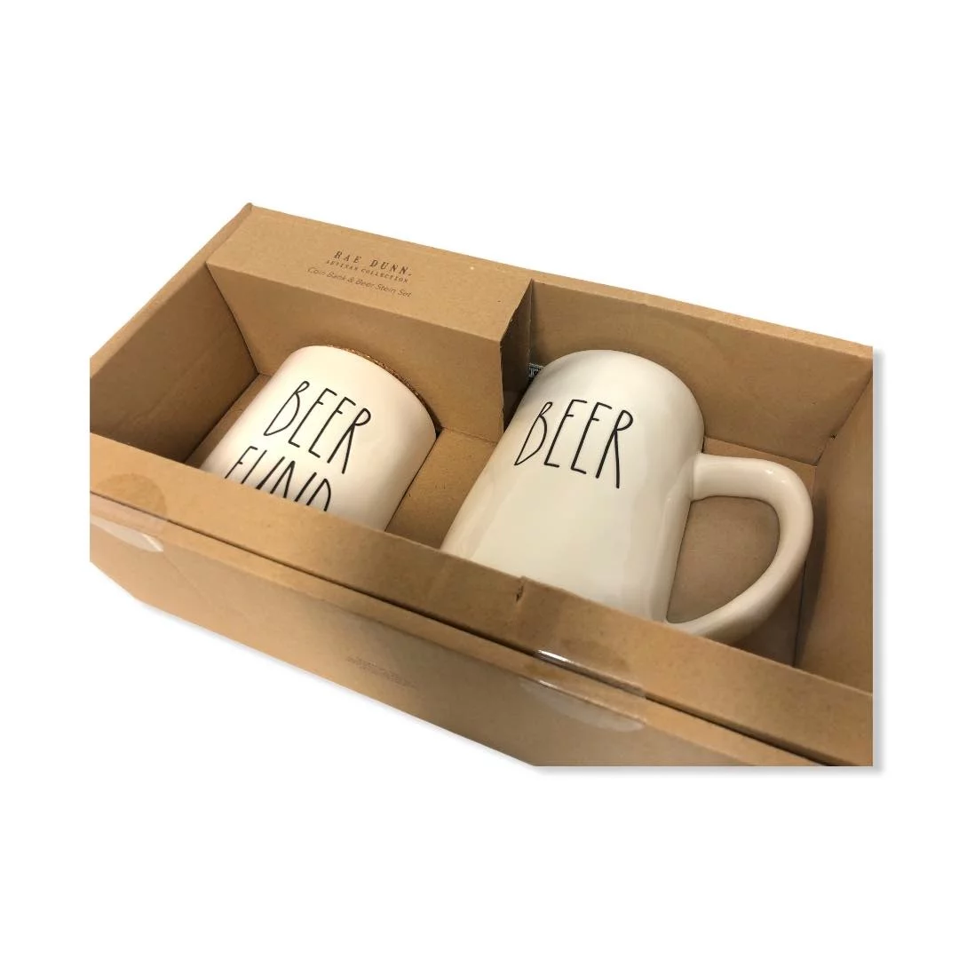 Rae Dunn by Magenta Beer Stein And Beer Fund Cellar Gift Set