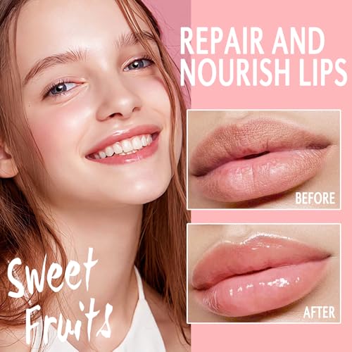 4 PCS Bee Lip Balm Lip Mask Honey Pot, Honey & Strawberry & Watermelon & Apple Lime Lip Sleeping Mask Propolis Moisturizing Lip Balm with Stick, Hydrating Prevention Dry & Cracked