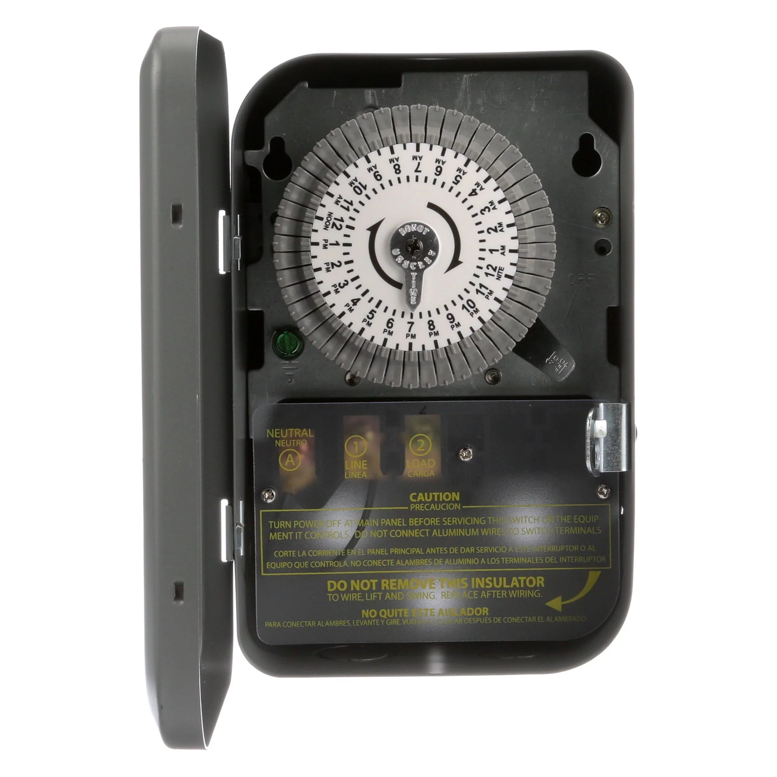 Woods 59101WD 120V 40A SPST Indoor 24-Hour Mechanical Time Switch Timer with Metal Box