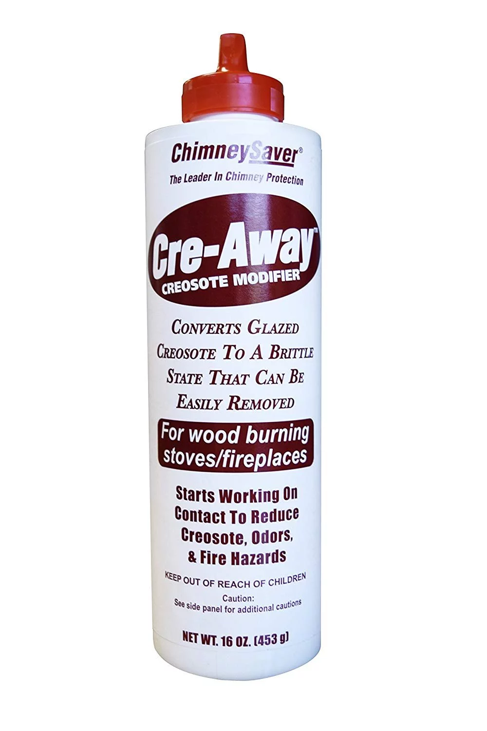 ChimneySaver Cre-Away Creosote Modifier 16 Oz Squeeze Bottle - The Original Creosote Remover for Chimneys, Wood Stove Cleaner, Wood Burning Fireplace