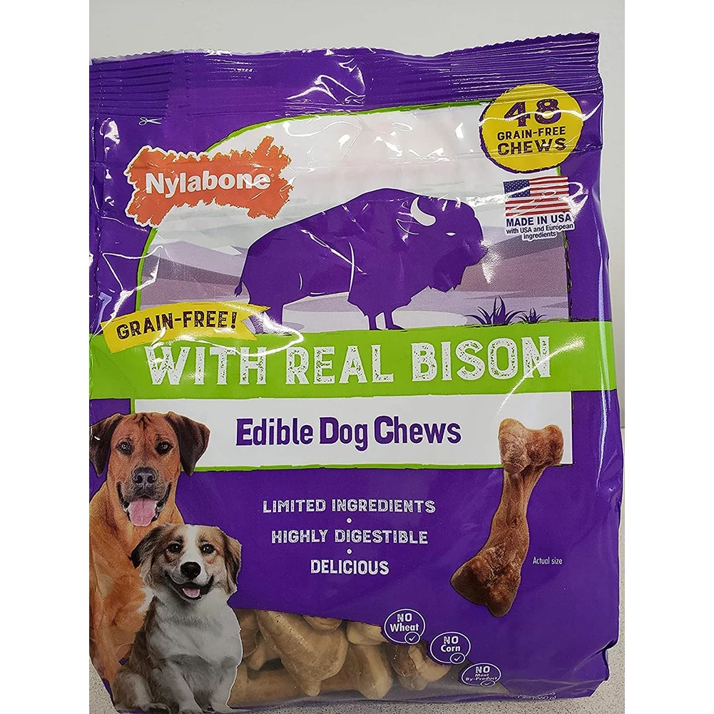 Dog Chew Grain Free Edible With Real Bison Highly Digestible No Corn No Meat By- Product (40 Chew)