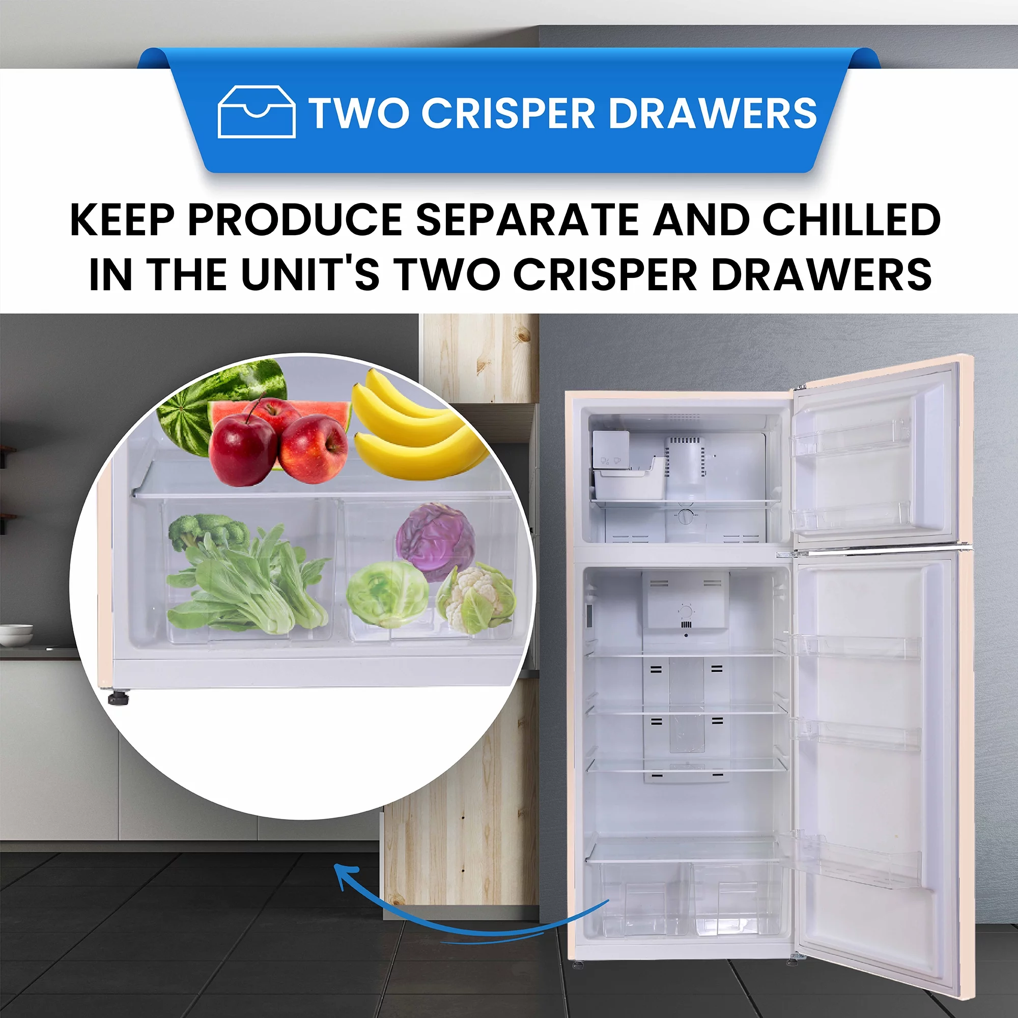 Conserv 18 cu.ft. Classic Retro Refrigerator with Factory Installed Ice Maker