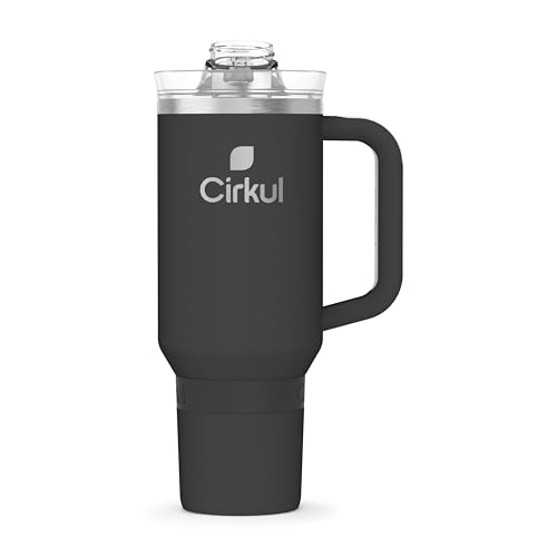 Cirkul 40oz. Carbon Stainless Steel Tumbler with Handle, All-Day StrawSip™, Double-Wall Insulated