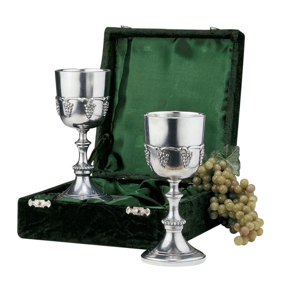 Design Toscano Italian Grape Harvest Pewter Goblets: Set of Two