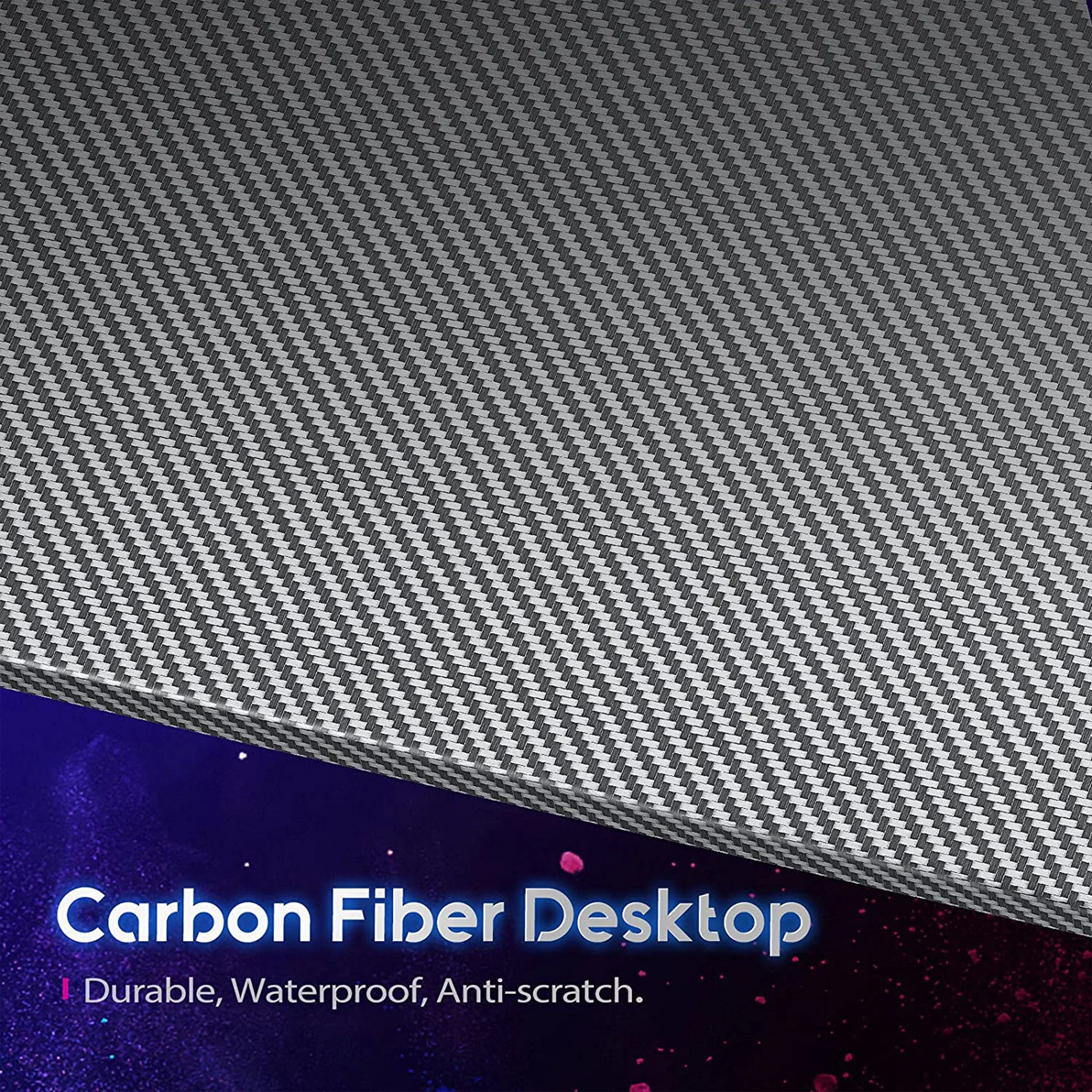 MOTPK 51 inch L-Shaped Carbon Computer Gaming Desk w/ Monitor Shelf, Black