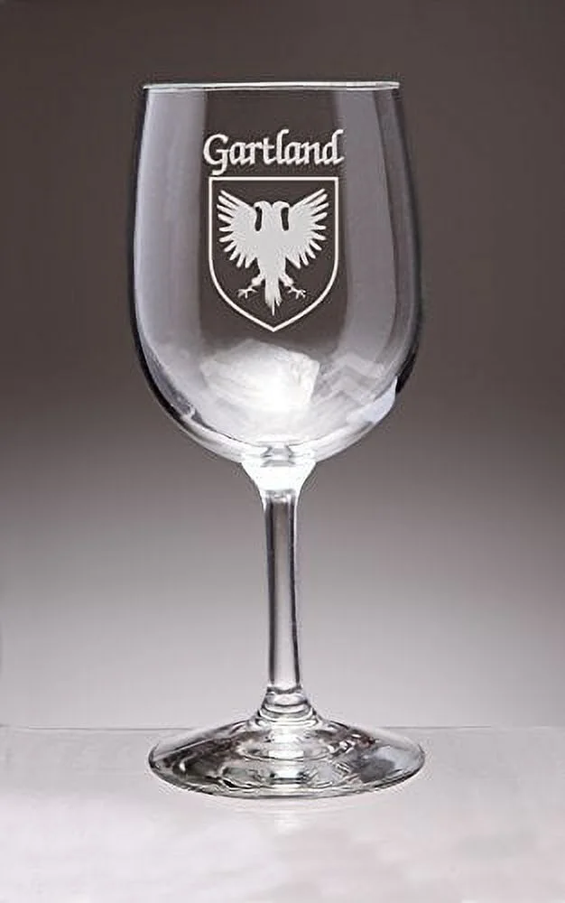Gartland Irish Coat of Arms Wine Glasses - Set of 4 (Sand Etched)