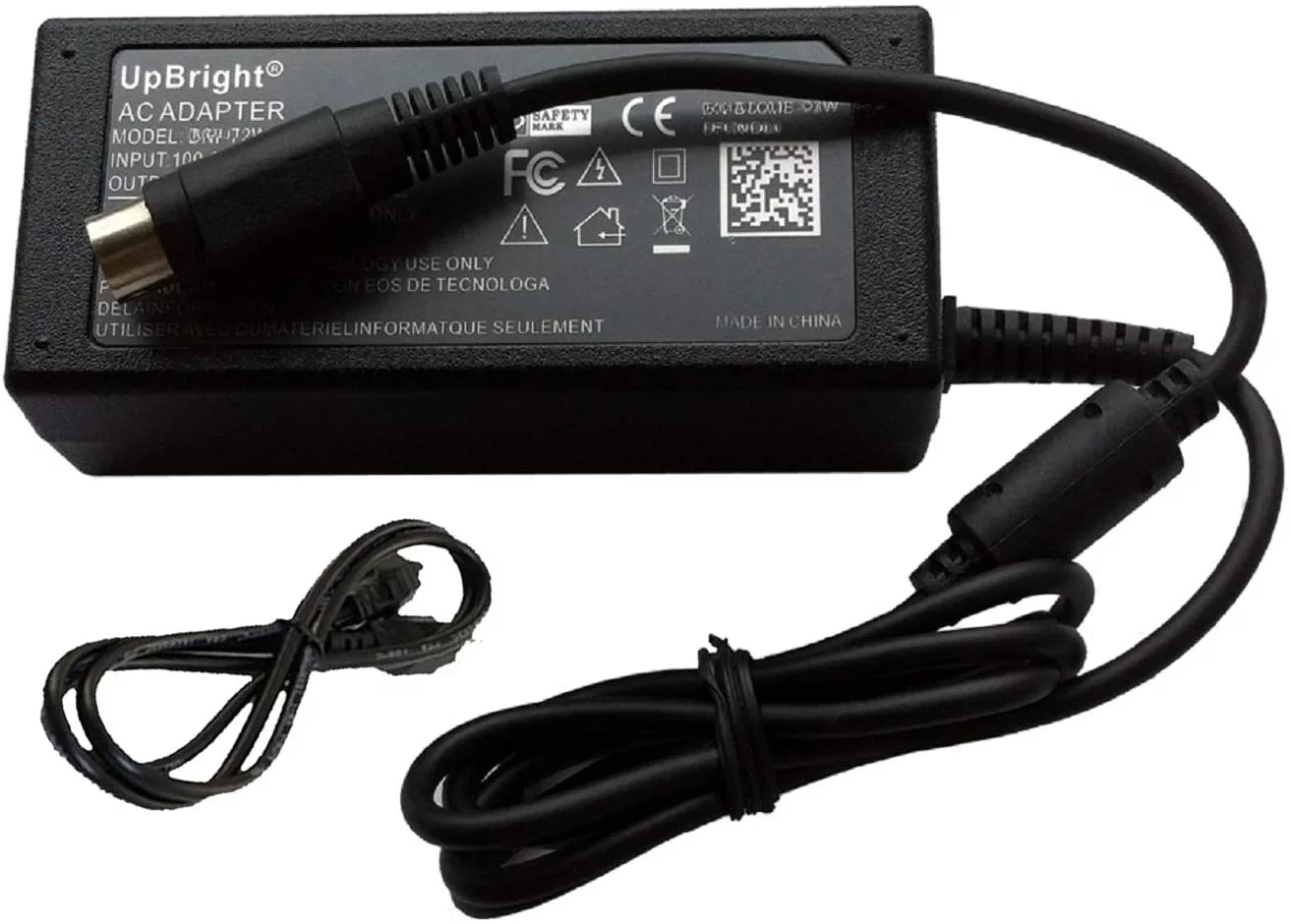 UPBRIGHT NEW Global 4-Pin DIN AC / DC Adapter For FSP GROUP INC. FSP070-RAA 370-006-01 9NA0700603 FSPO7O-RAA Switching Power Supply Cord Cable Charger Input: 100 - 240 VAC Worldwide Use Mains PSU (wit